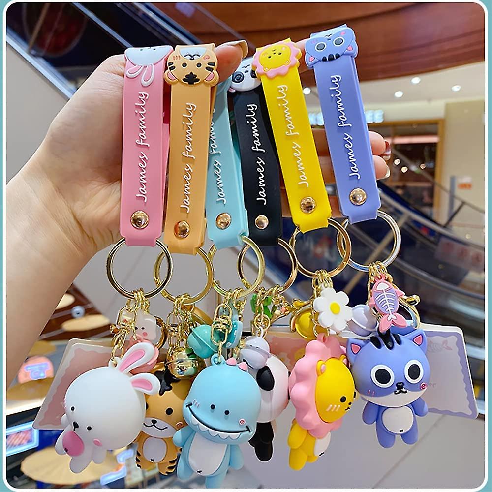 Hsyhere Men Women Boys Girls Silicone Cute Pvc Cartoon Animal Keychain ...