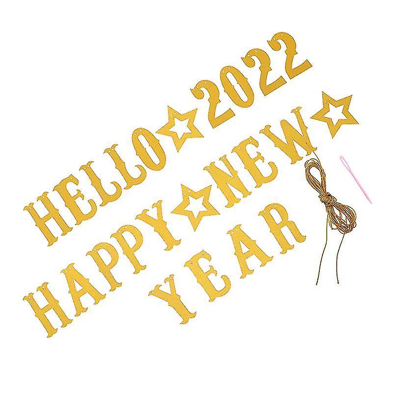 17X9cm Golden Party Streamers & Curtains 1 Set Of New Year Banner Hanging Decor New Year Party Layou