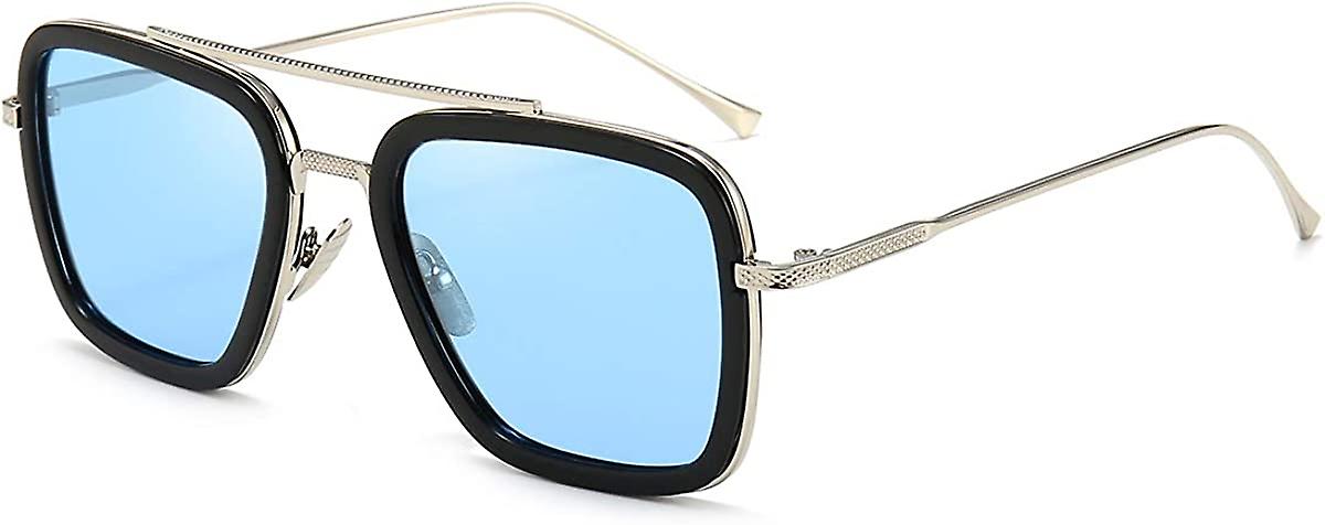 Heytea Vintage Aviator Square Sunglasses for Men Gold Frame Retro Brand Classic Tony Stark Sunglasse