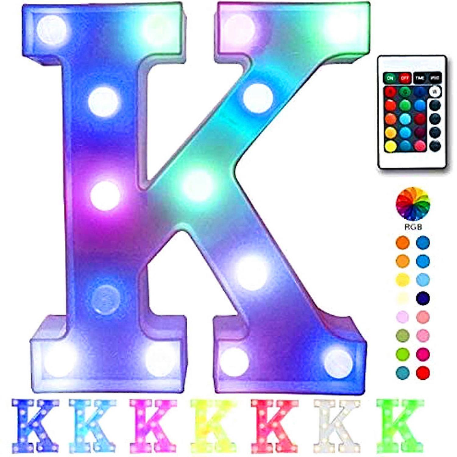 Justup Colorful Led Marquee Letter Lights With Remote Light Up Marquee Signs Party Bar Letters With Lights Decorations For The Home --- Multicolor K