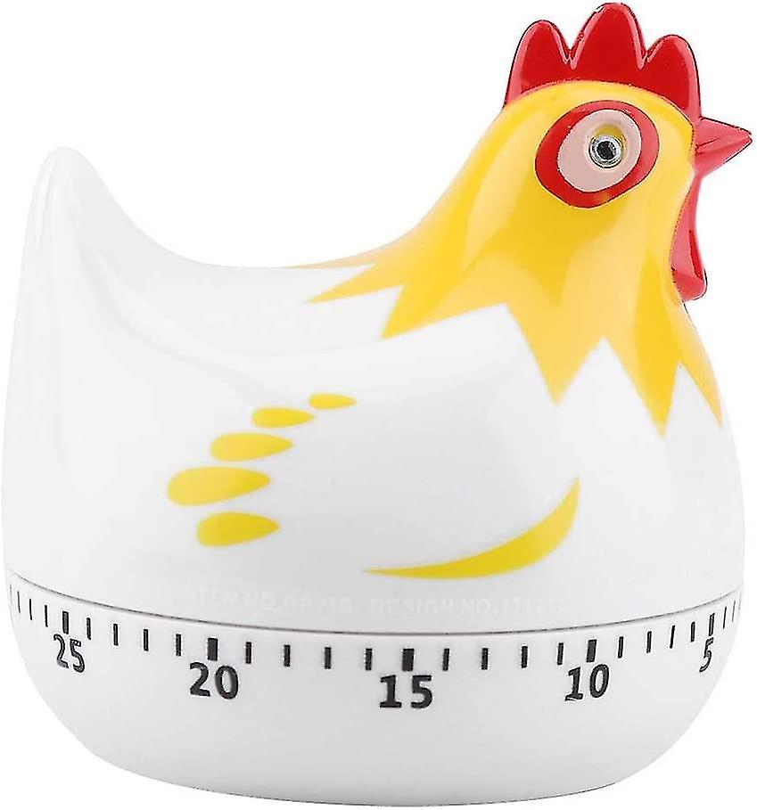 White Cartoon Style Hen Shaped Kitchen Timer
