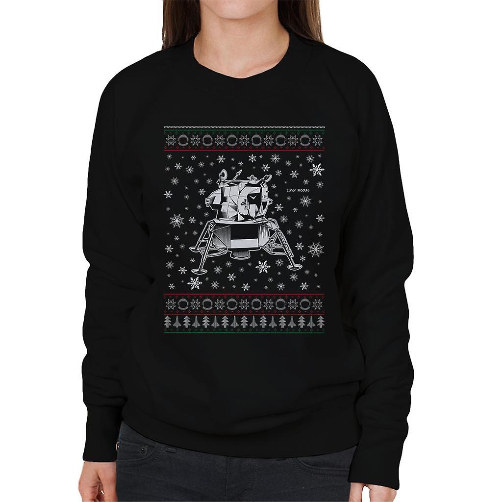 NASA Apollo Lunar Module Christmas Knit Pattern Women's Sweatshirt