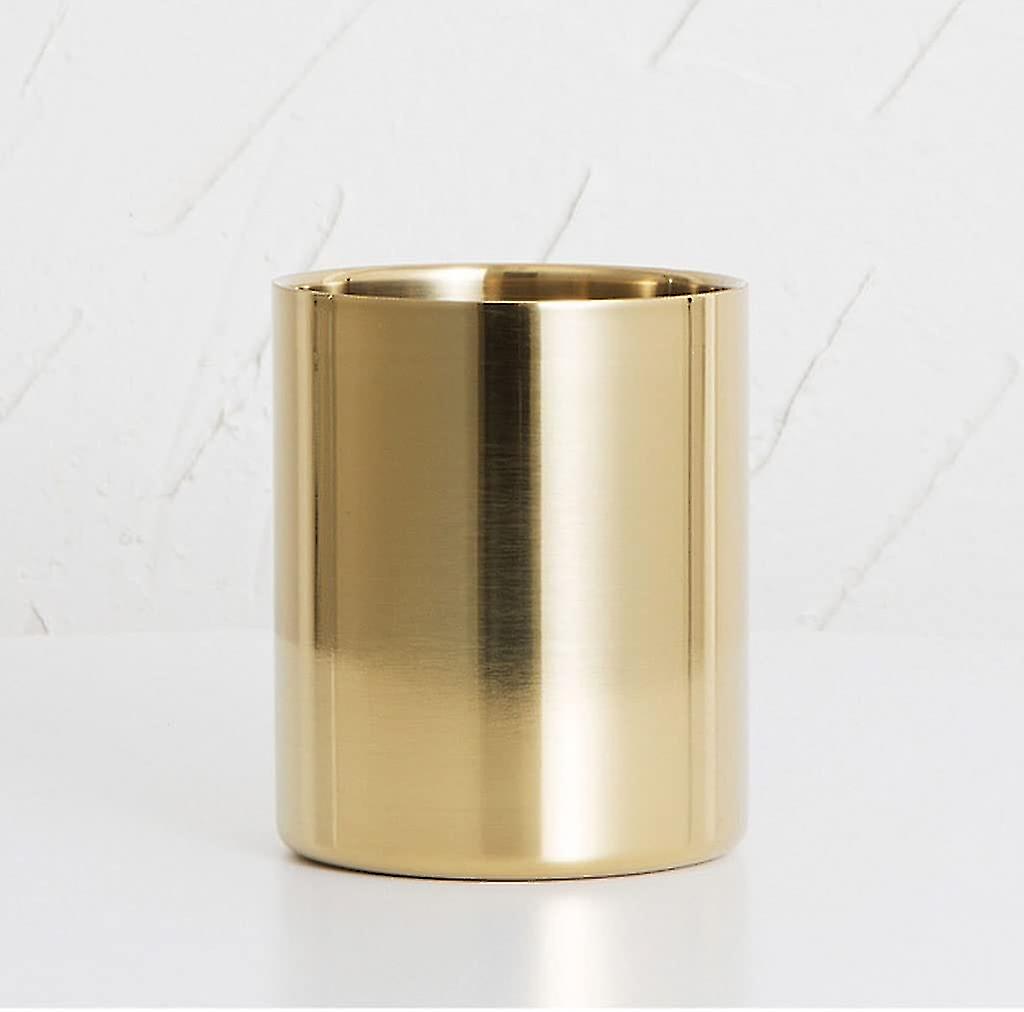 Gold Pencil Cup Round Makeup Brush Storage Box