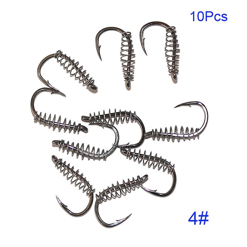 10 Pcs Steel Fishing Hooks Barbed Fishhook Spring Hook for Fishing Tackle