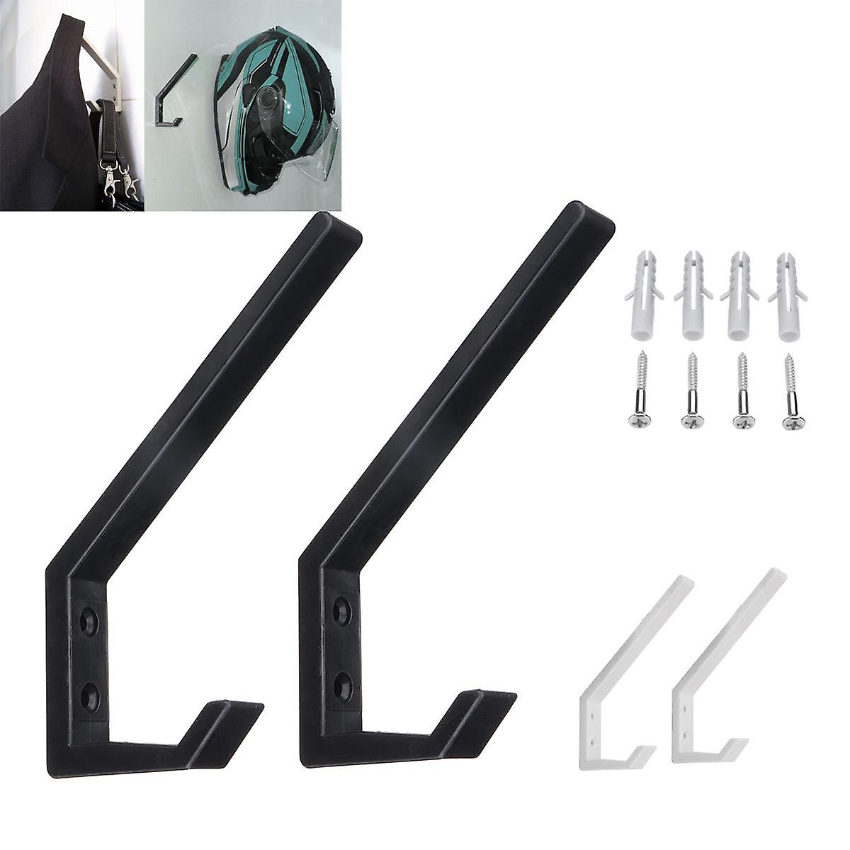 2Pcs Helmet Holder Hook & Jacket Bag Wall Mount Display Rack Hanger