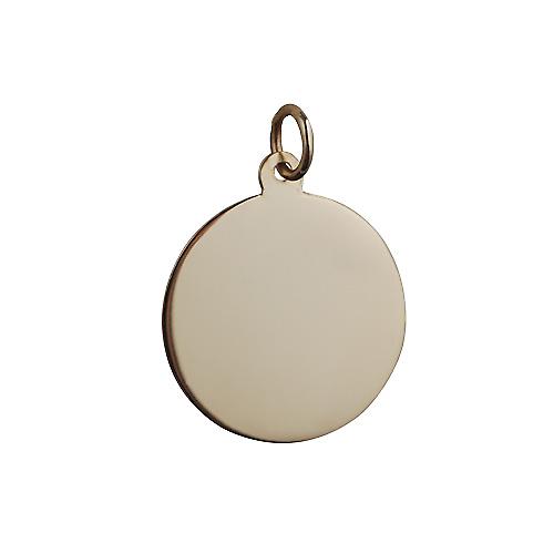 9ct Gold 19mm plain round Disc