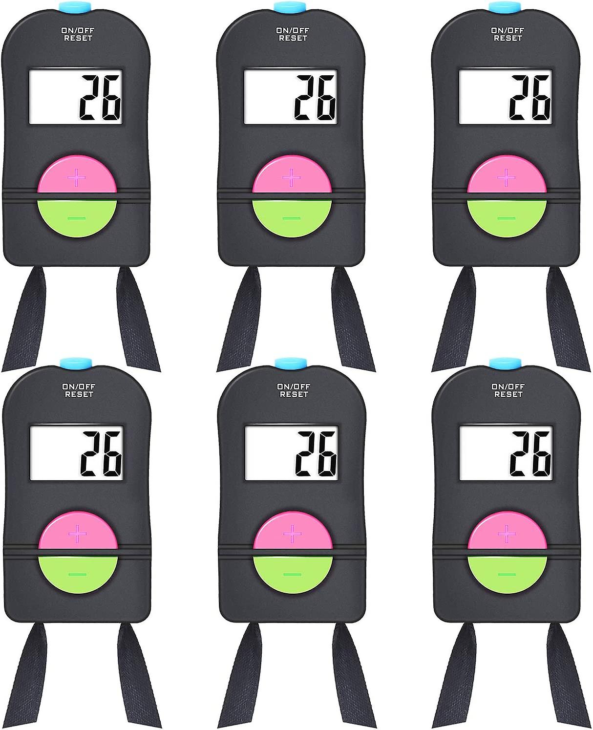 6 Pieces Digital Hand Tally Counter Golf Sports Counter, Electronic Add/subtract Manual Clicker Handheld Number Clicker With Lanyard