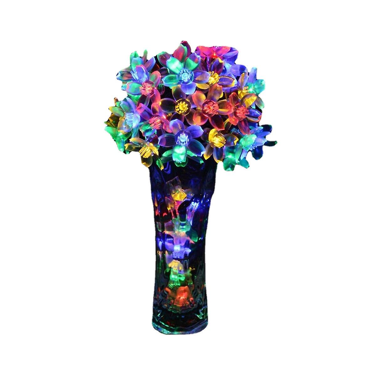 7M 50led Solar Sakura Flower String Lights - Outdoor Garden Christmas Decorations Clearance