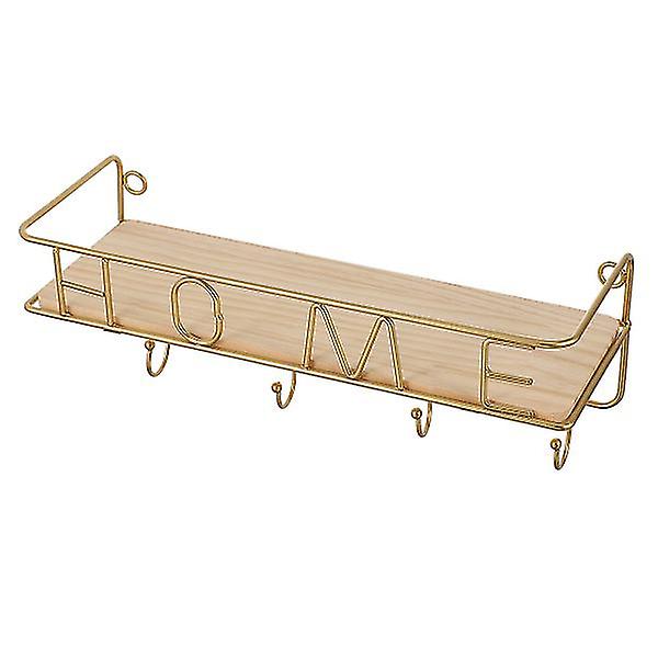 Decorative Wall Storage Rack Iron Art Hooks Storage Shelf Sundries Rack Hooks