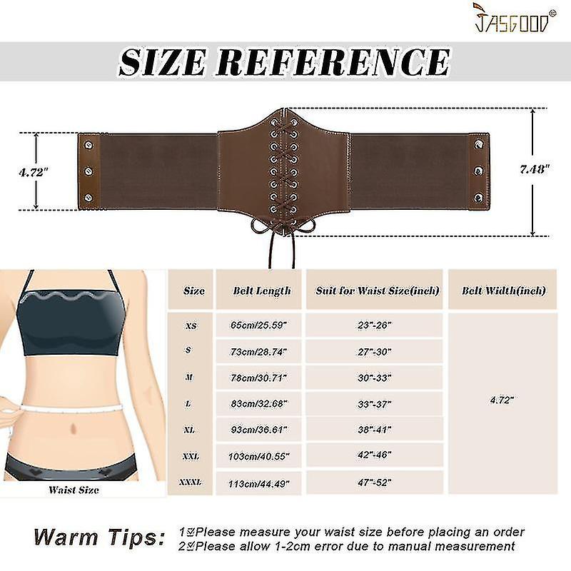 Corset Ceinture Large Marron Femme – Rétro Vintage Lacets Réglable Costume Pirate Halloween