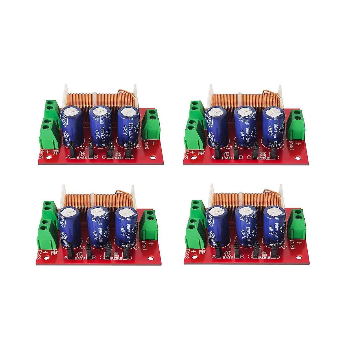 4Pcs 400W Speaker Crossover 2 Way Audio Adjustment Tweeter Bass Speakers Filter Frequency Divider f