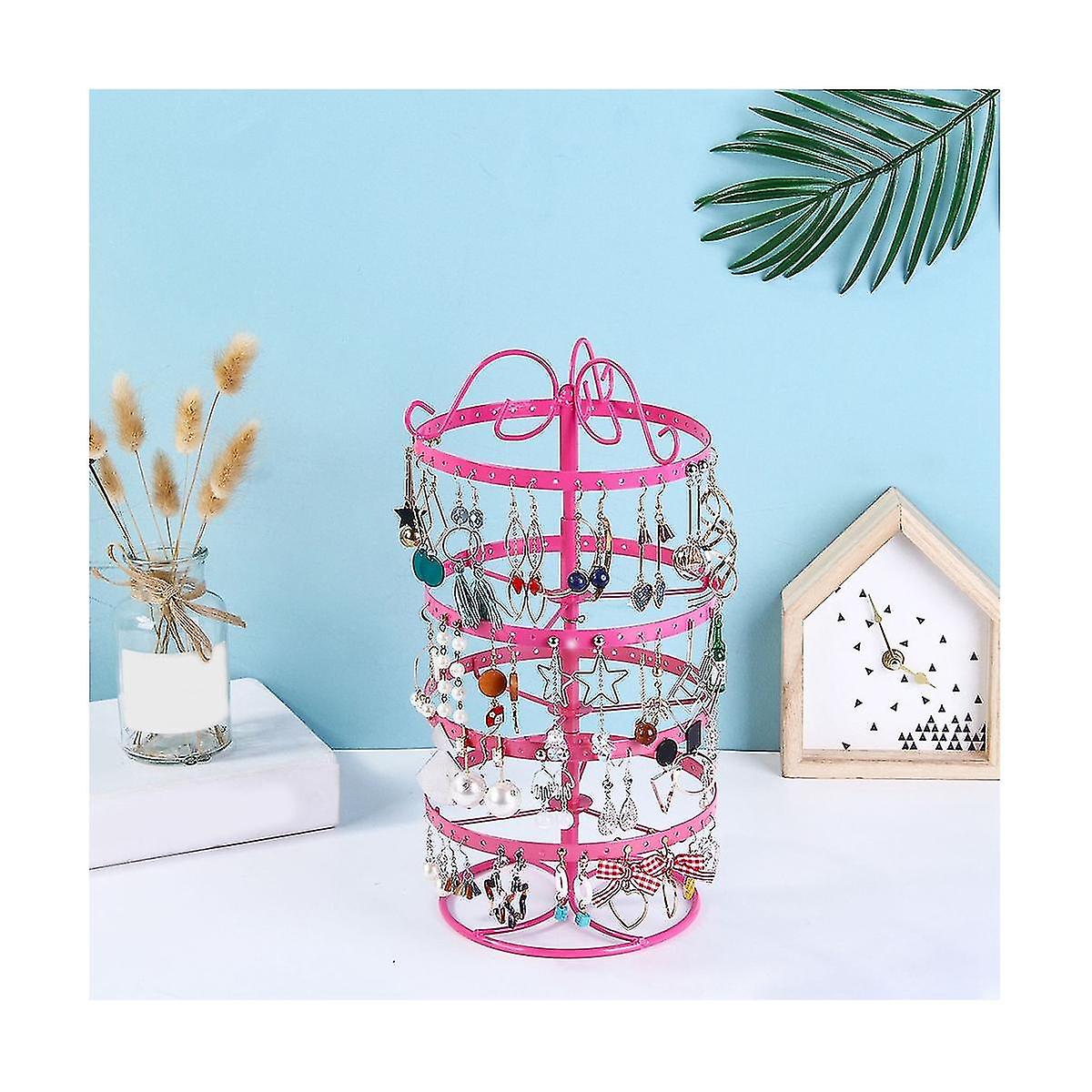 Wrought Iron Four-story Rotating Jewelry Rack Jewelry Rack Earring ...