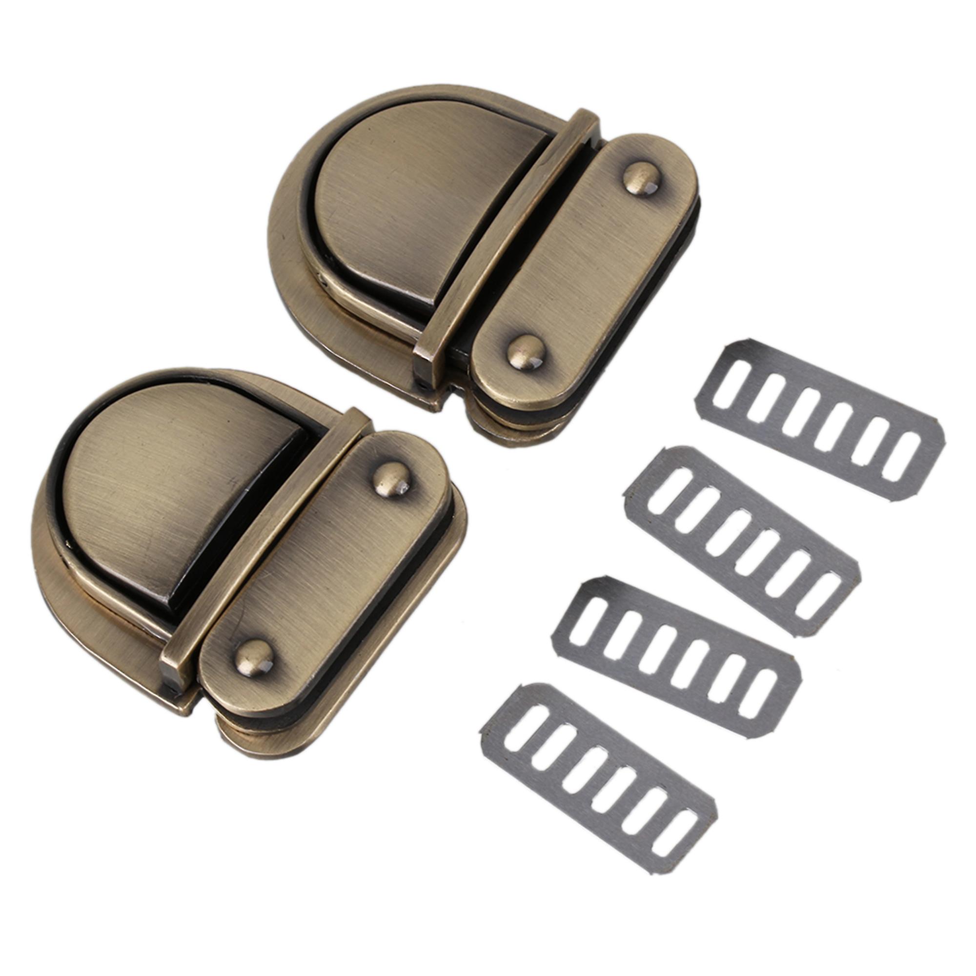 2 x Closure Catch Tuck Lock for Leather Bag Clasp Purse 43x 38x 29mm