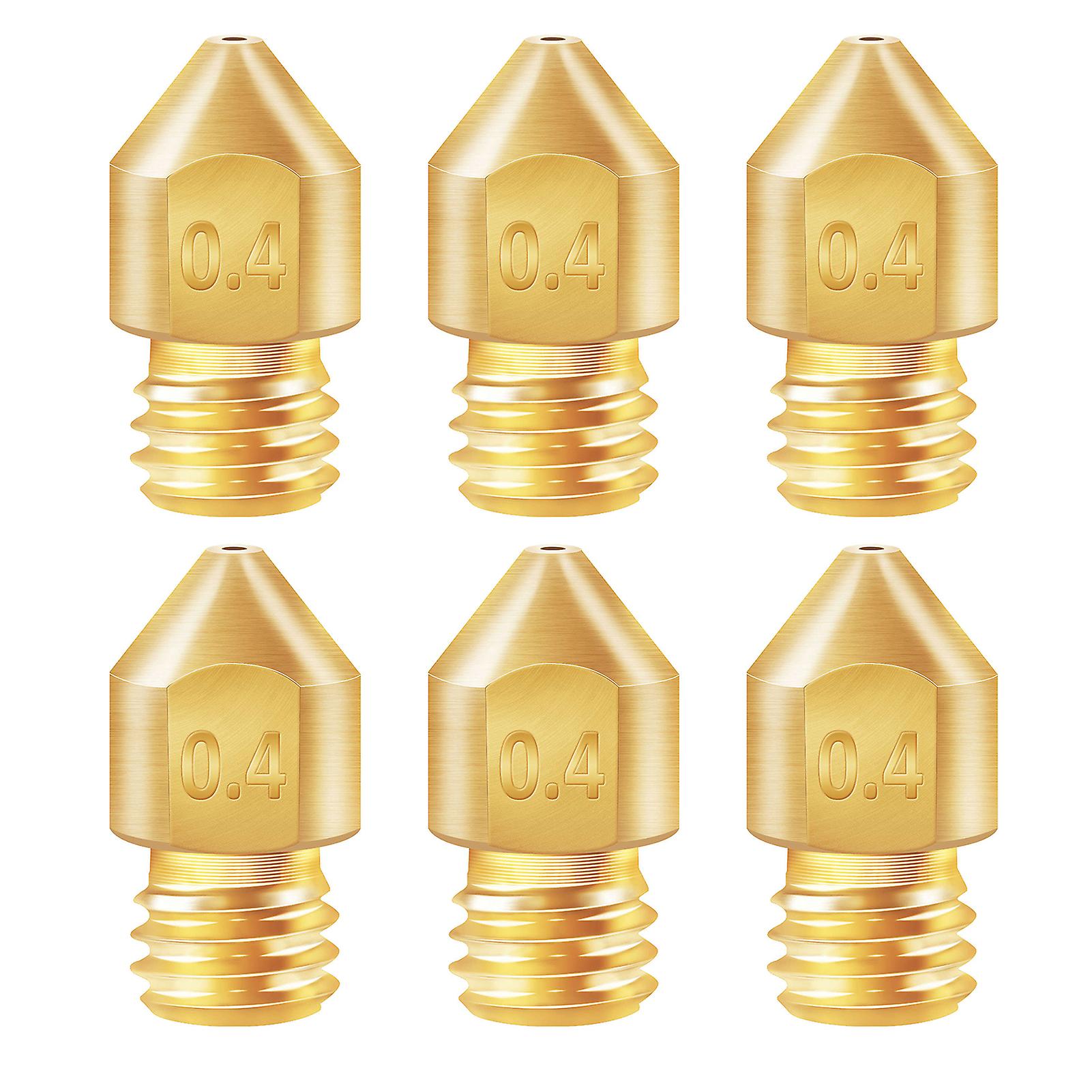 6pcs 3d Printer Brass Copper Extruder Nozzle Mk8 0.4mm