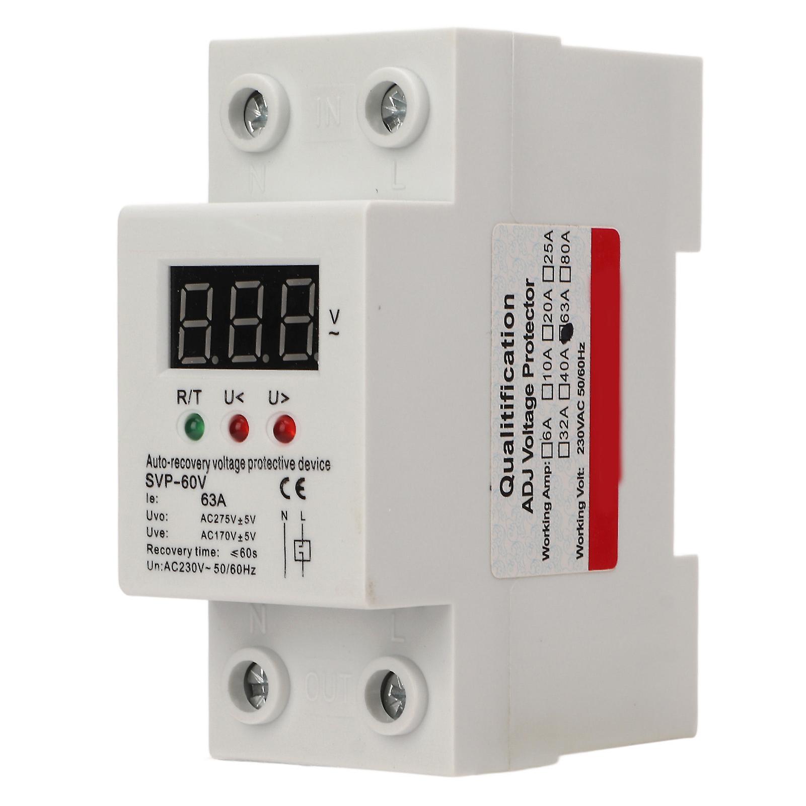 Automatic voltage recovery protection device single-phase LED digital display, over - and under-voltage protection