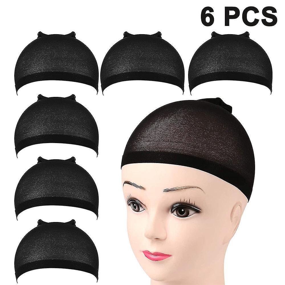 Dhrs 6 Pcs Stocking Wig Caps Light Brown Wig Cap for Lace Front Wig Silk Liner Weaving Wig Cap Net S