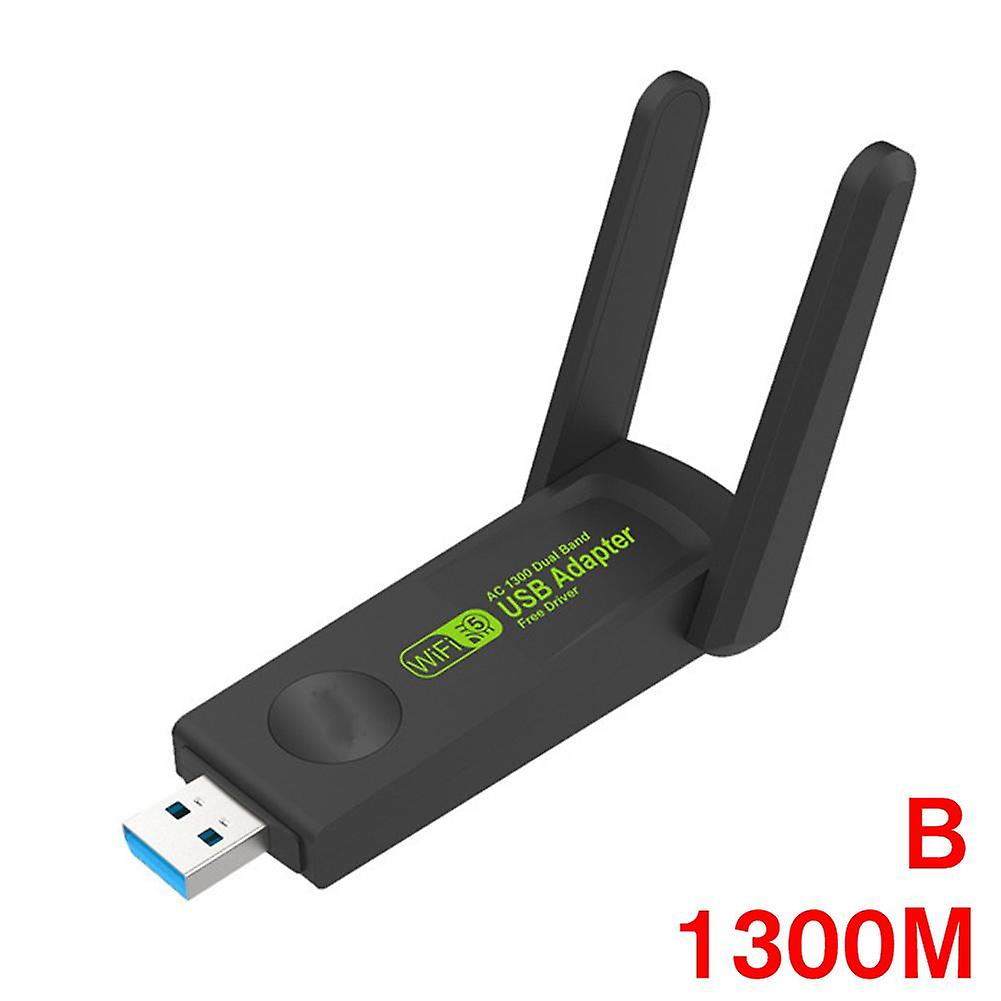 Dual Band USB WiFi 6 Adapter 1300Mbps High Speed Wireless Network Card for Desktop PC Laptop with Automatic Driver Installation