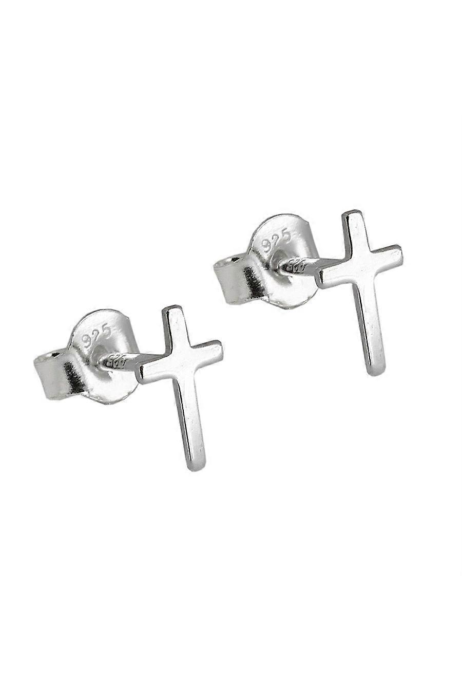 Earring Studs Cross Polished Silver 925 - Gl93560