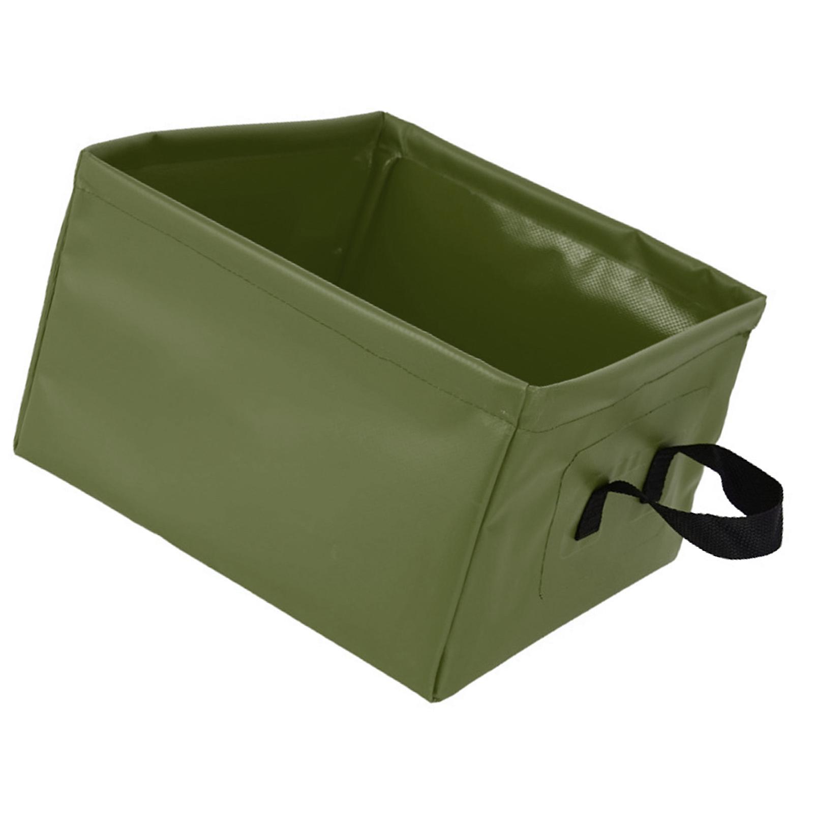 Collapsible 13L Folding Camping Bucket Portable Leak-Proof OD Green