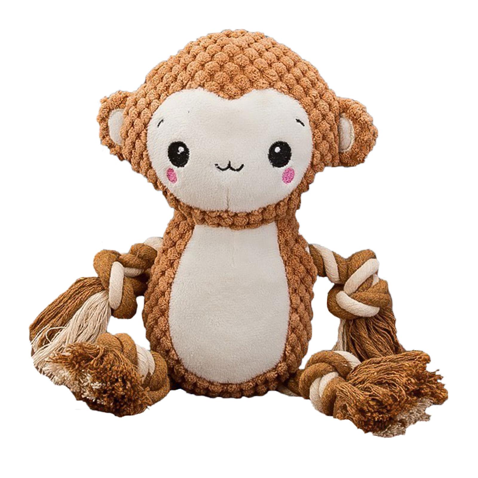 Interactive Stuffed Dog Chew Toys Plush Squeak Toy for Reducing Boredom