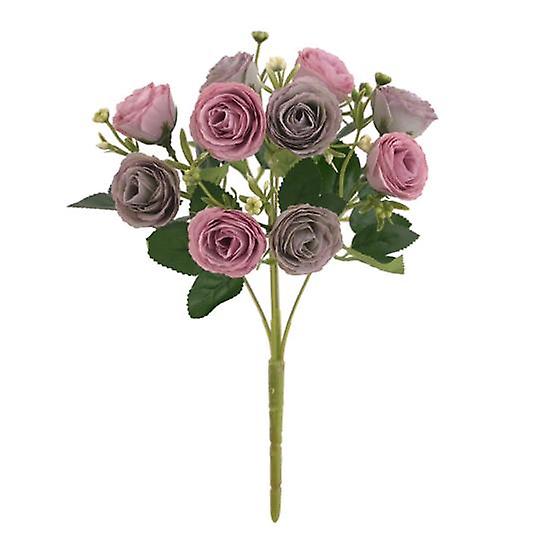 Artificial Rose Branch with Stem 10 Head Realistic Reusable Home Wedding Party Faux Flower Floral Decoration Photo Props