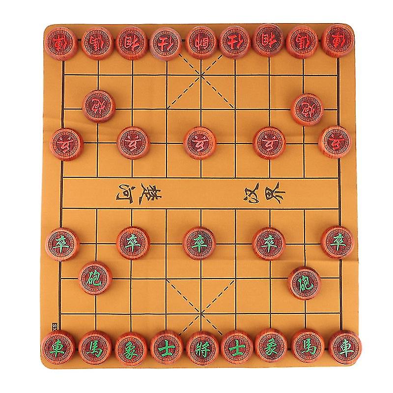Chinese Chess Set Solid Ebony Pieces Chessman Portable Travel Family Board Game Set For Kid Adult Chess Gift