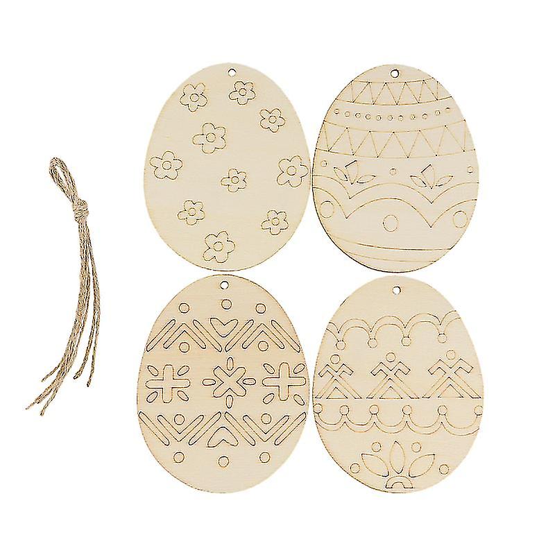 16pcs Wooden Easter Pendant