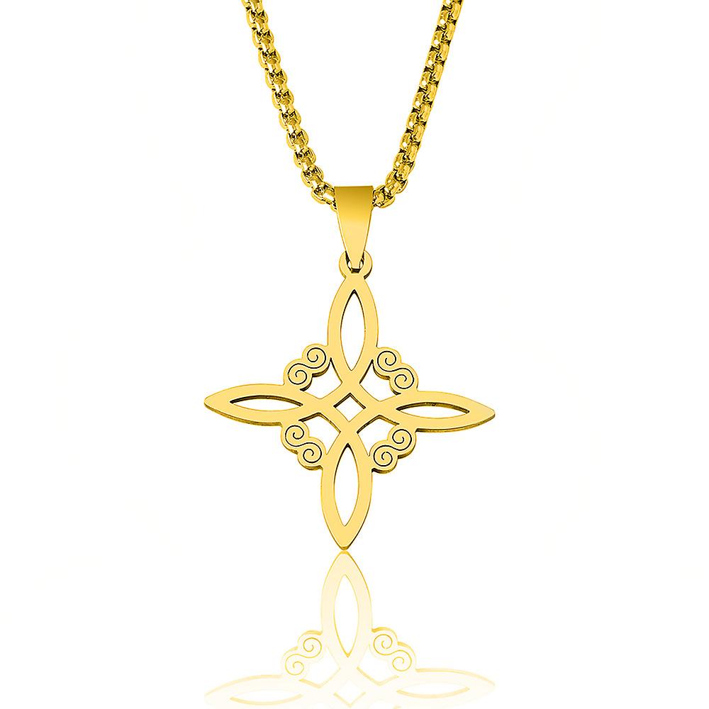 14kt Gold Witches Knot Pendant with CZ Stones - 1.5mm Bail, 2.91 Grams, 0.63 INCHES