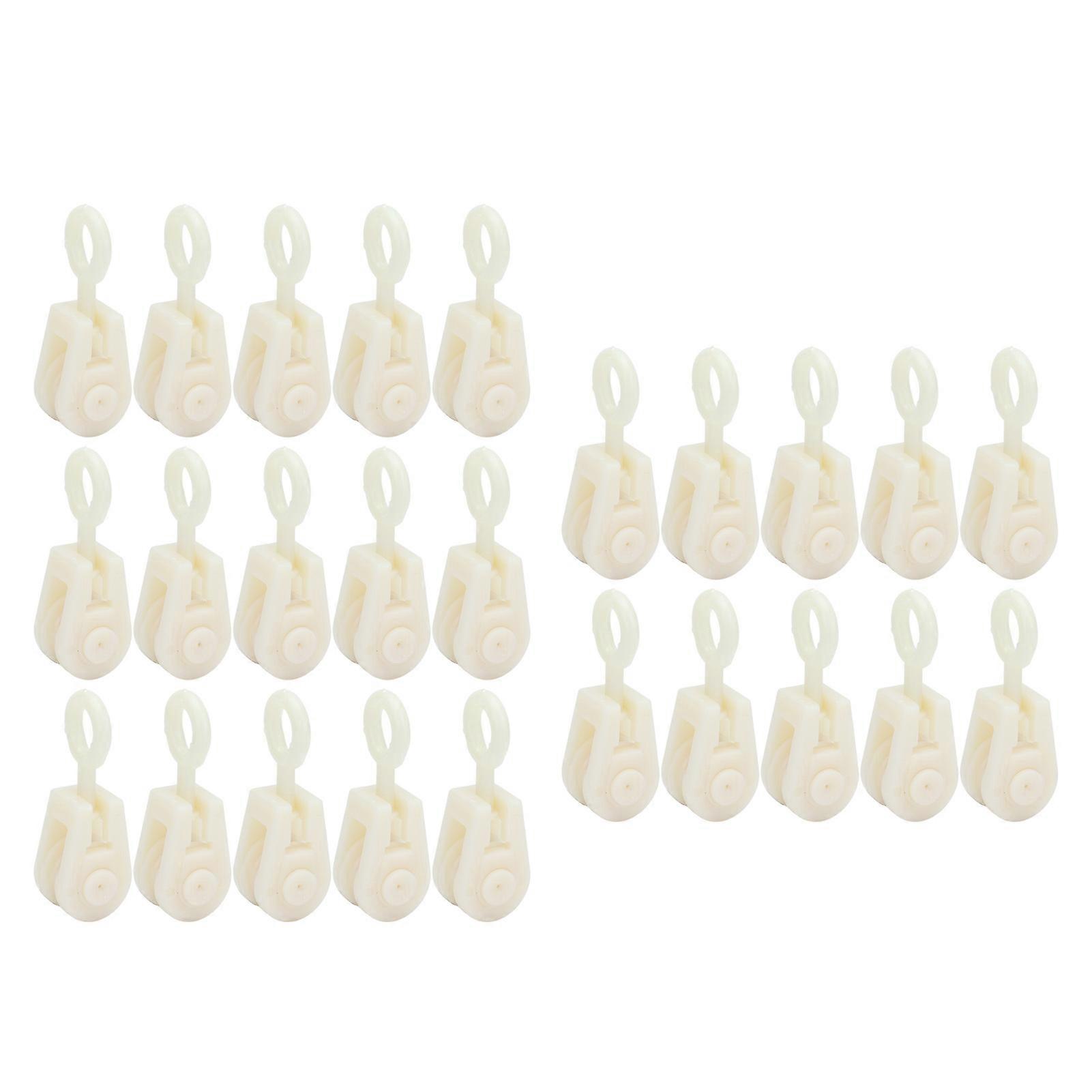 25pcs Livestock Fixed Pulley Plastic Greenhouse Pulley Accessories for Most Chicken Houses Farm NO.4491