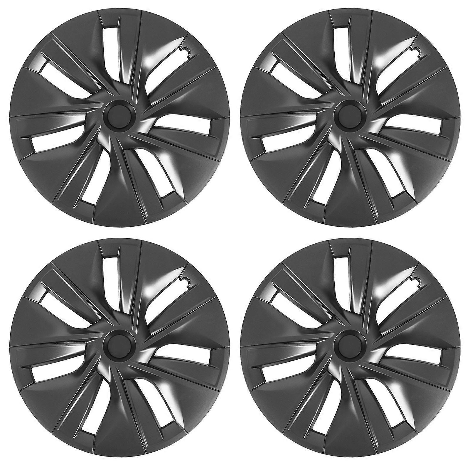 4 Pcs 19in Wheel Hub Cover Cap Fully Wrap Hubcap Rim Protector Trim Replacement for Tesla Model Y 20202023 Grey E2U112