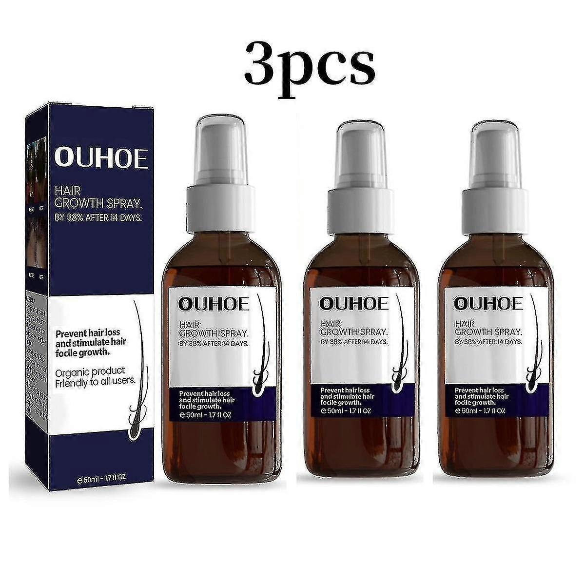 3x 50 مل بخاخ نمو الشعر Ouhoe يرطب شعر فروة الرأس التالف بخاخ نمو الشعر القوي الكثيف KR-5715032238868