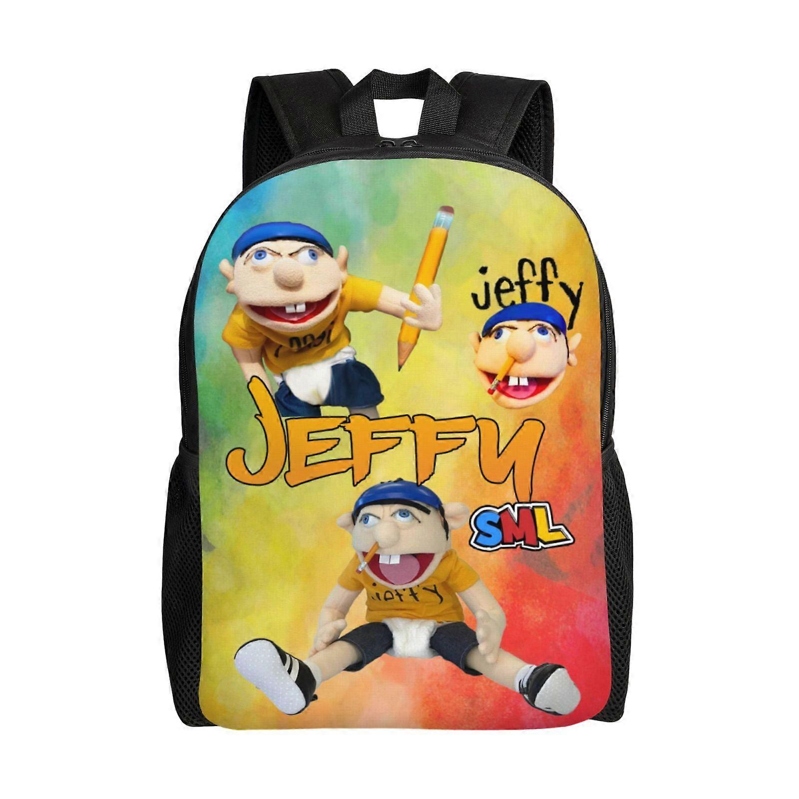 حقيبة ظهر SML Jeffy للأولاد حقيبة مدرسية حقائب كتب للأطفال على ظهر ، حقائب ظهر كبيرة خفيفة الوزن- LDYH1788