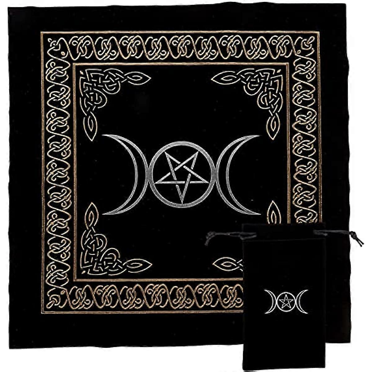 Pentagram Altar Cloth Witchcraft Supplies Tarot Divination Cards Table Cloth Spiritual Astrology Tablecloth for Bar Home Yoga Studio Table Wall Decor