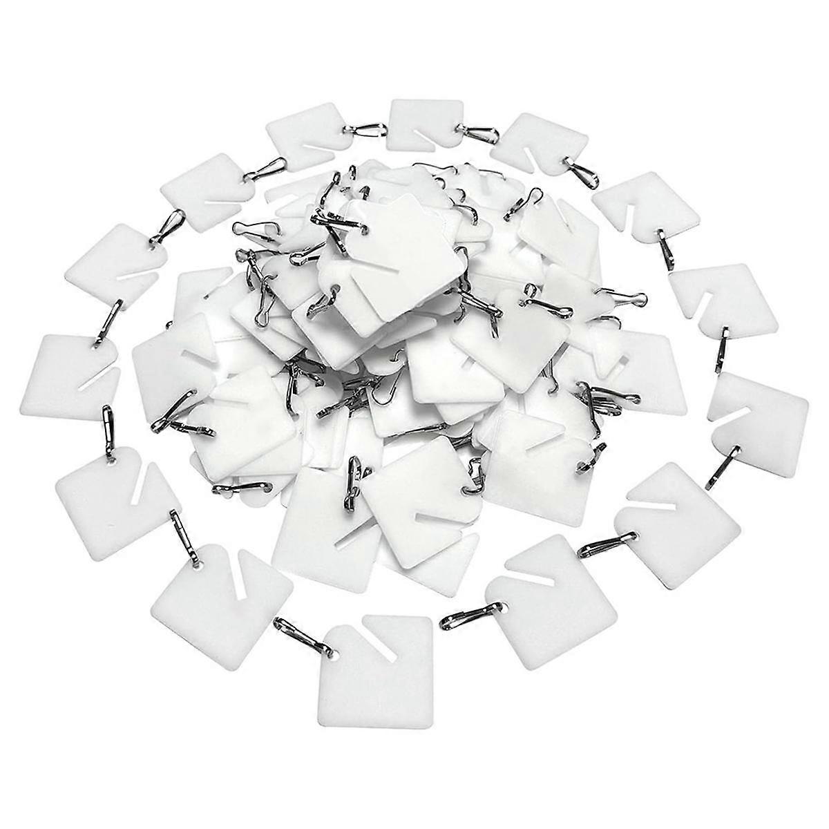 120 Pcs Key Tags Slotted Plastic Hanging Tags 1.5 Inch White Tags with Metal Snap Hooks for Key Cabinets Boxes Lockers