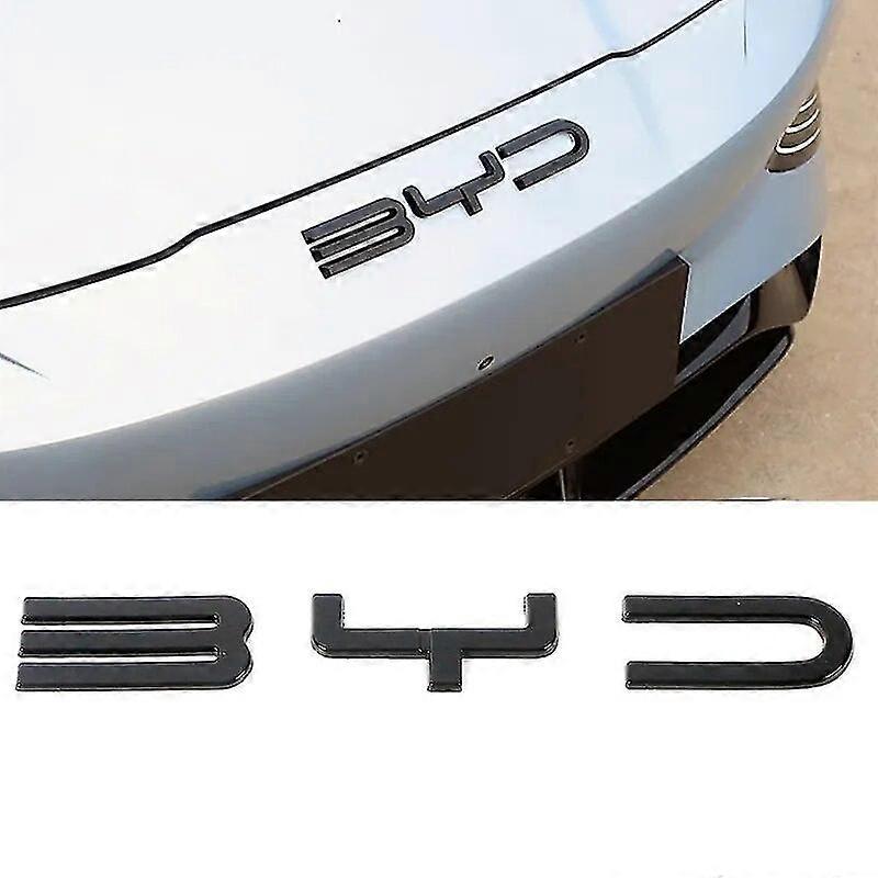 Per Byd Seal Han Song Yuan Dolphin Atto 3 Accessori Auto Paraurti Anteriore Emblema Badge Decalcomania Nero Carbonio Logo Refit Sticker Vehicle Decor Set di Accessori