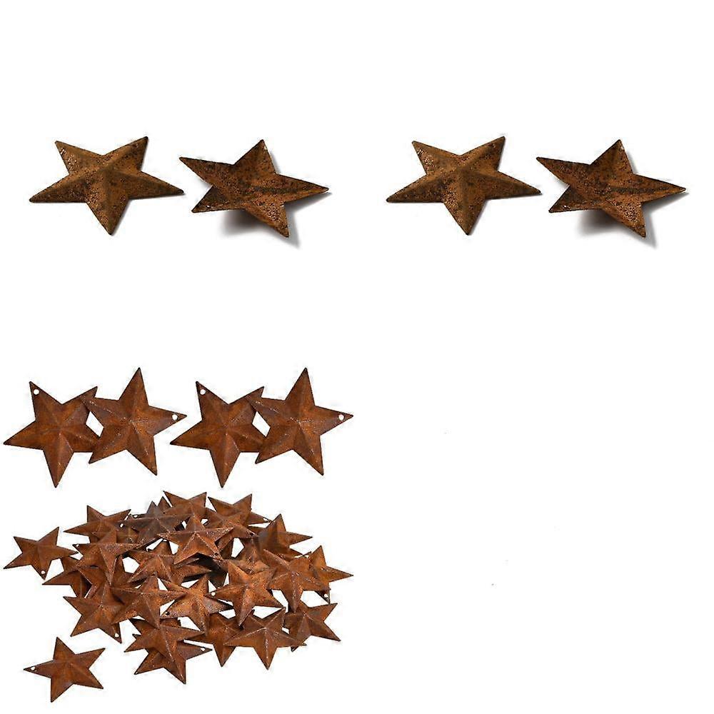 30Pcs 3 Style Rust Iron Pendants Star Sienna 10pcs/style