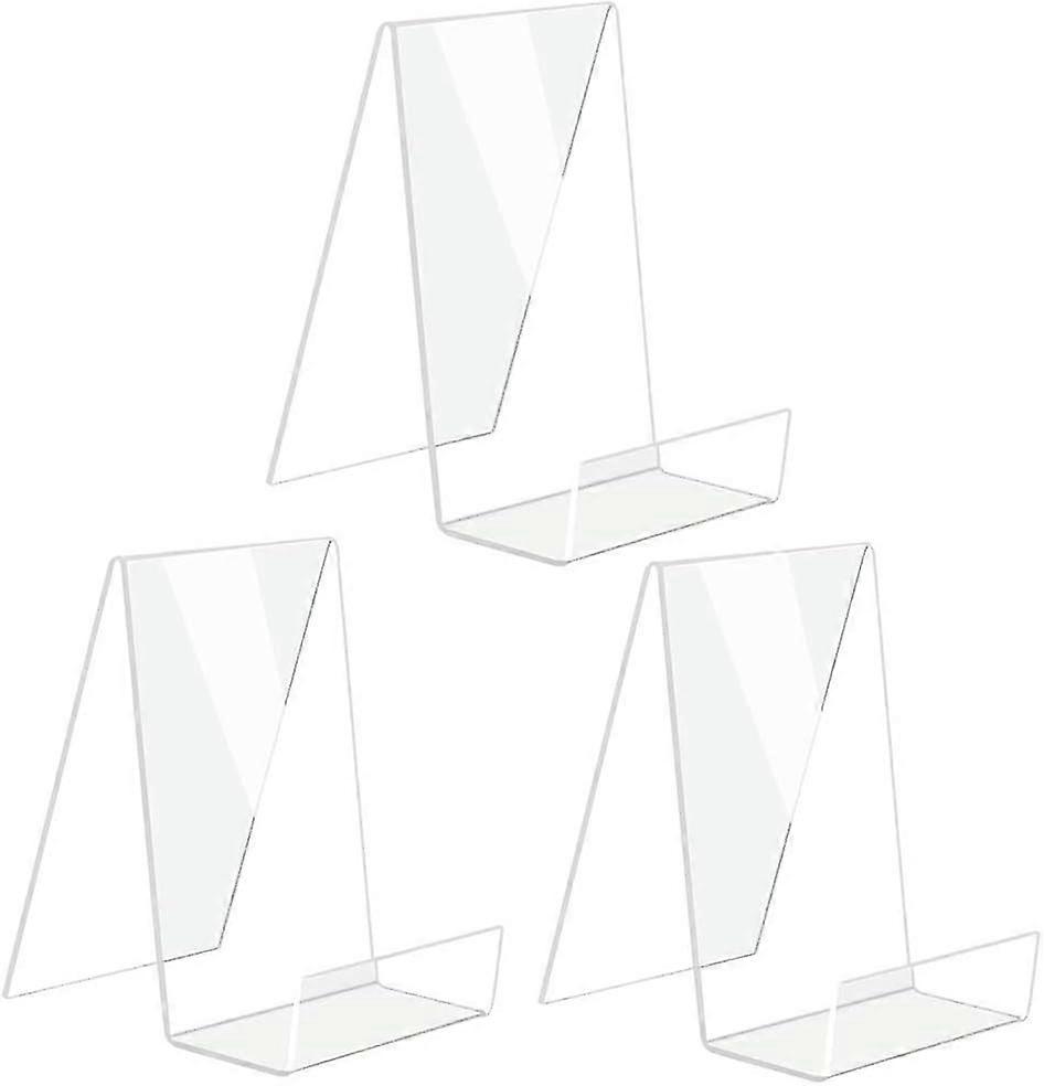 3-Piece Bookshelf, Bookends, Clear Plastic Bookshelf for Displaying Books, Notebooks, Picture Books