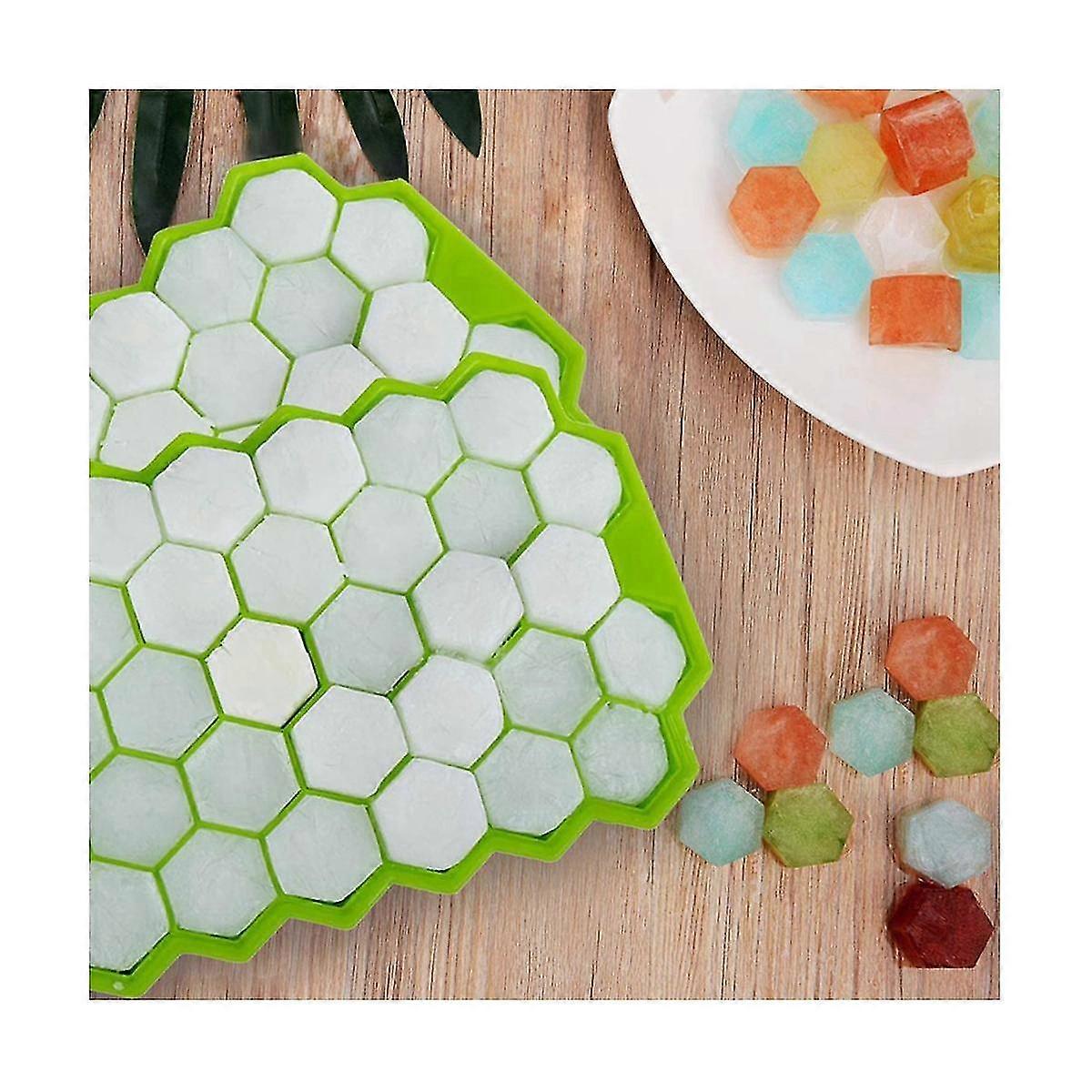 8-Pack 37-Cavity Honeycomb Ice Cube Trays, Reusable Silicone Ice Cube Molds with Removable Lids