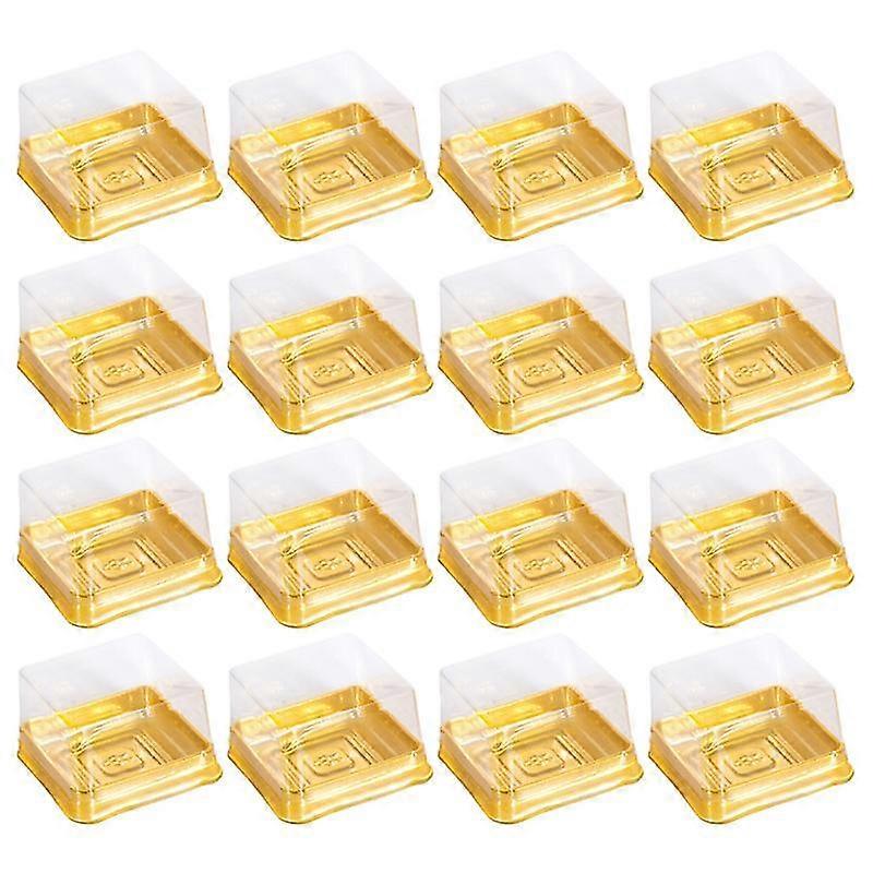 1 set 100pcs plastic 50g square egg-yolk puff packing box moon cake box