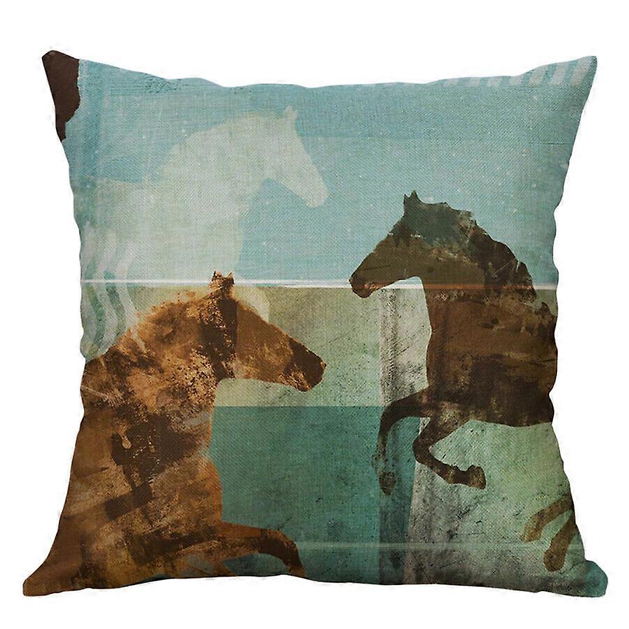 タイガーホース動物枕カバーコットンリネンクッションカバーソファ家の装飾デザイン82jpjcjh