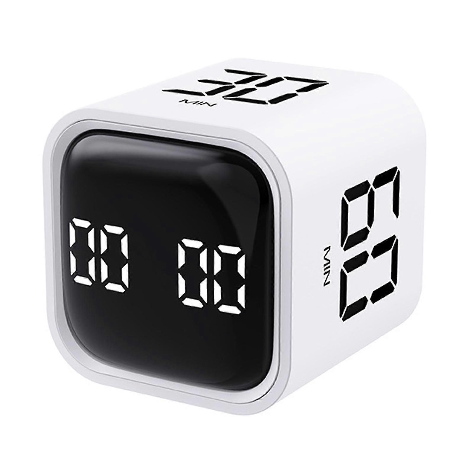 Productivity Cube Timer Gravity Sensor Flipping Led Display 4 Preset Time Dual Modes Time Management Countdown Cooking Student Study Mini Digital Time