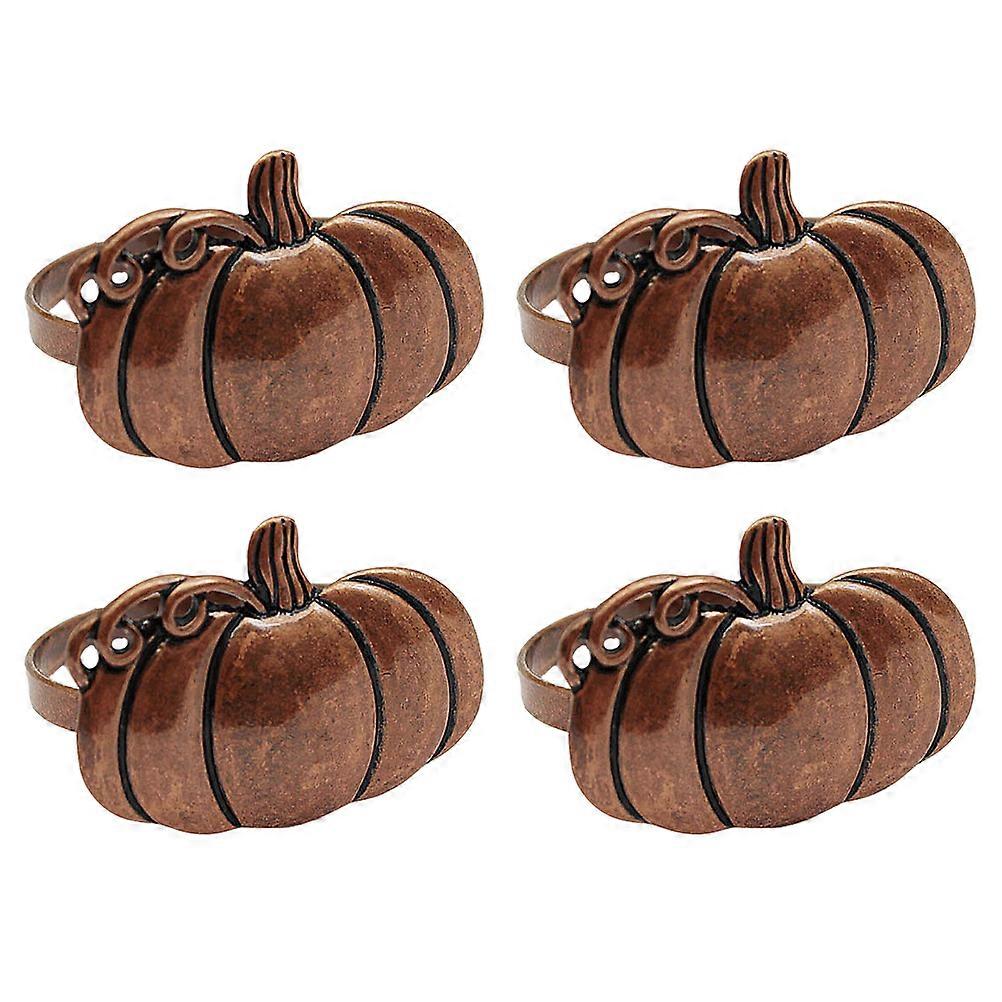 4Pcs Chic Retro Style Halloween Creative Pumpkin Shape Design serviettringer