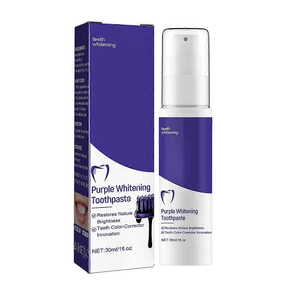 30ML Purple Color Corrector Toothpaste Multifunctional Teeth Cleaning Whitener