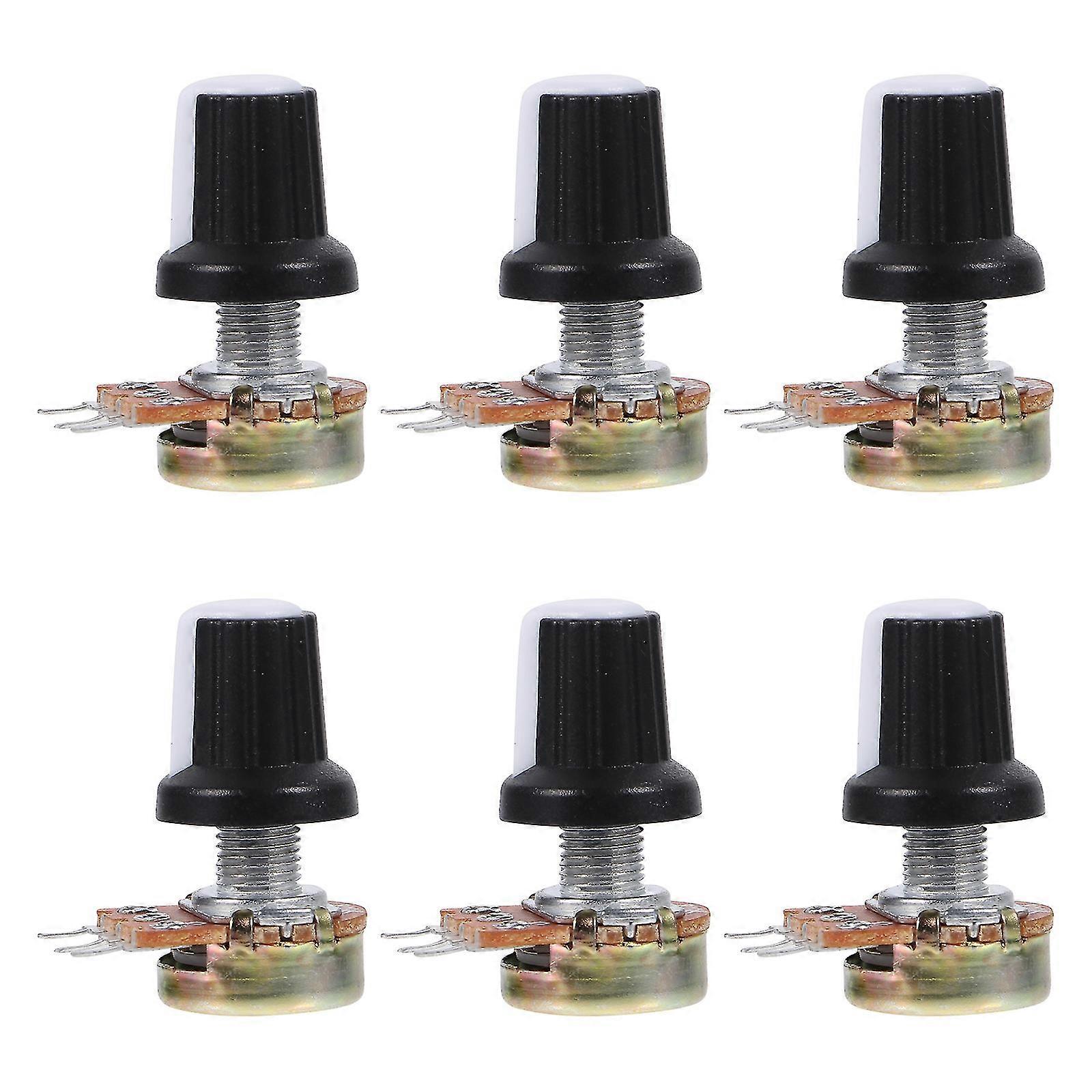 10pcs 10k Ohm Adjable Linear Taper Rotary Potentiometer With Knob S