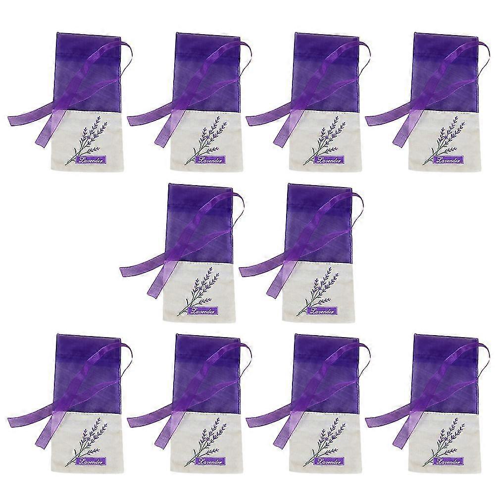 10pcs Floral Printing Lavender Bags Empty Fragrance Pouch Sachets Bag for Relaxing Sleeping Deep Purple Z