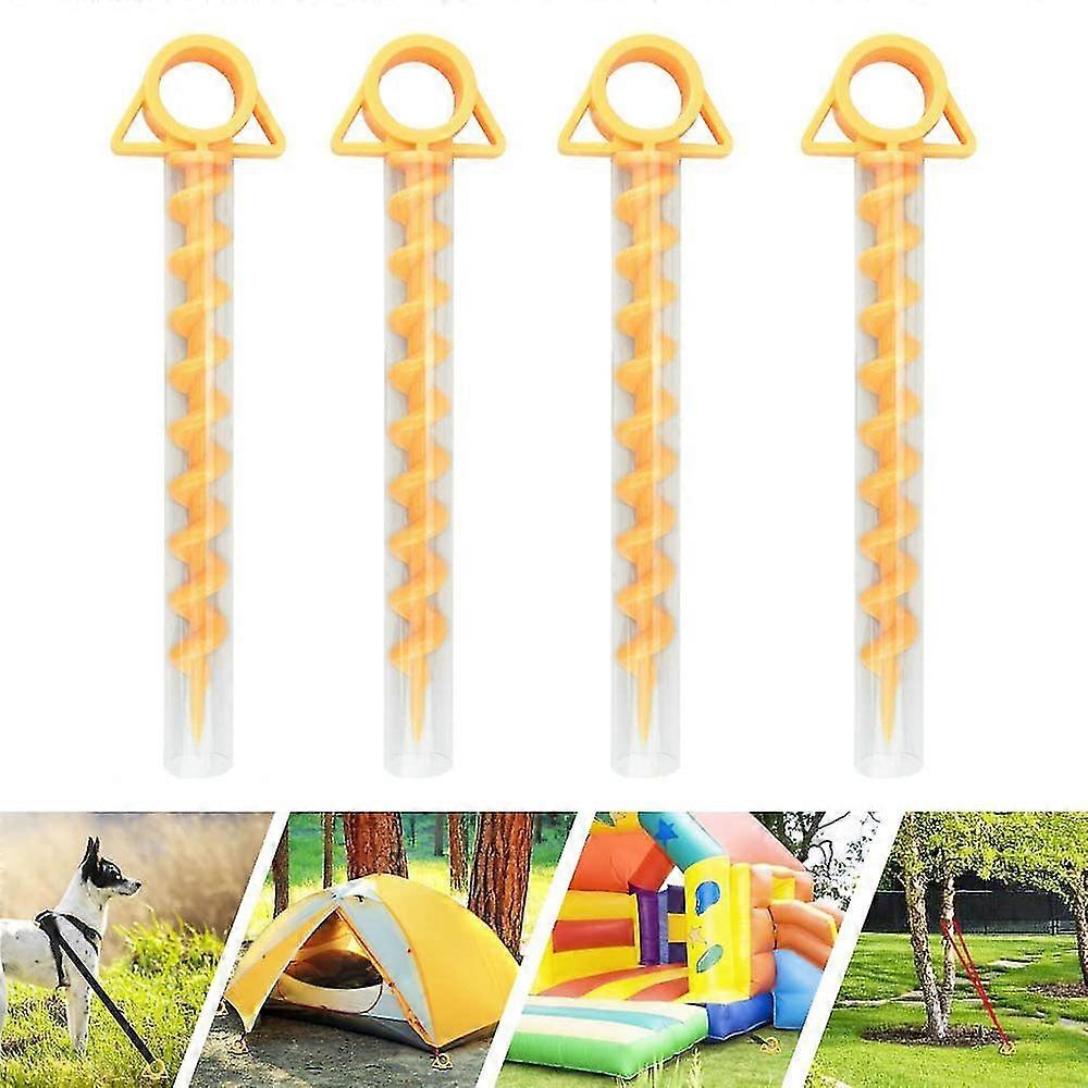 プラスチックスパイラルグランドアンカー - キャンプ、動物、テント、キャノピー、小屋、カーポート、スイングセット(4パック)の確保に最適