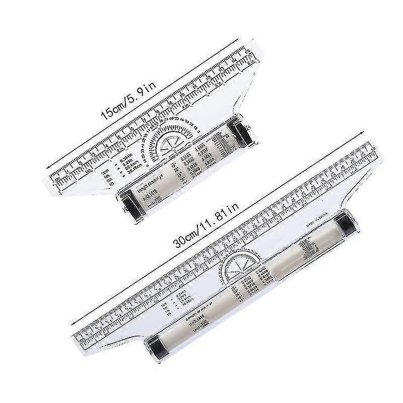 2 Pieces Rolling Parallel Ruler, Rolling Drafting Ruler, Multipurpose Rolling Ruler, Desktop Measuring Rolling Ruler, For Vertical Parallel