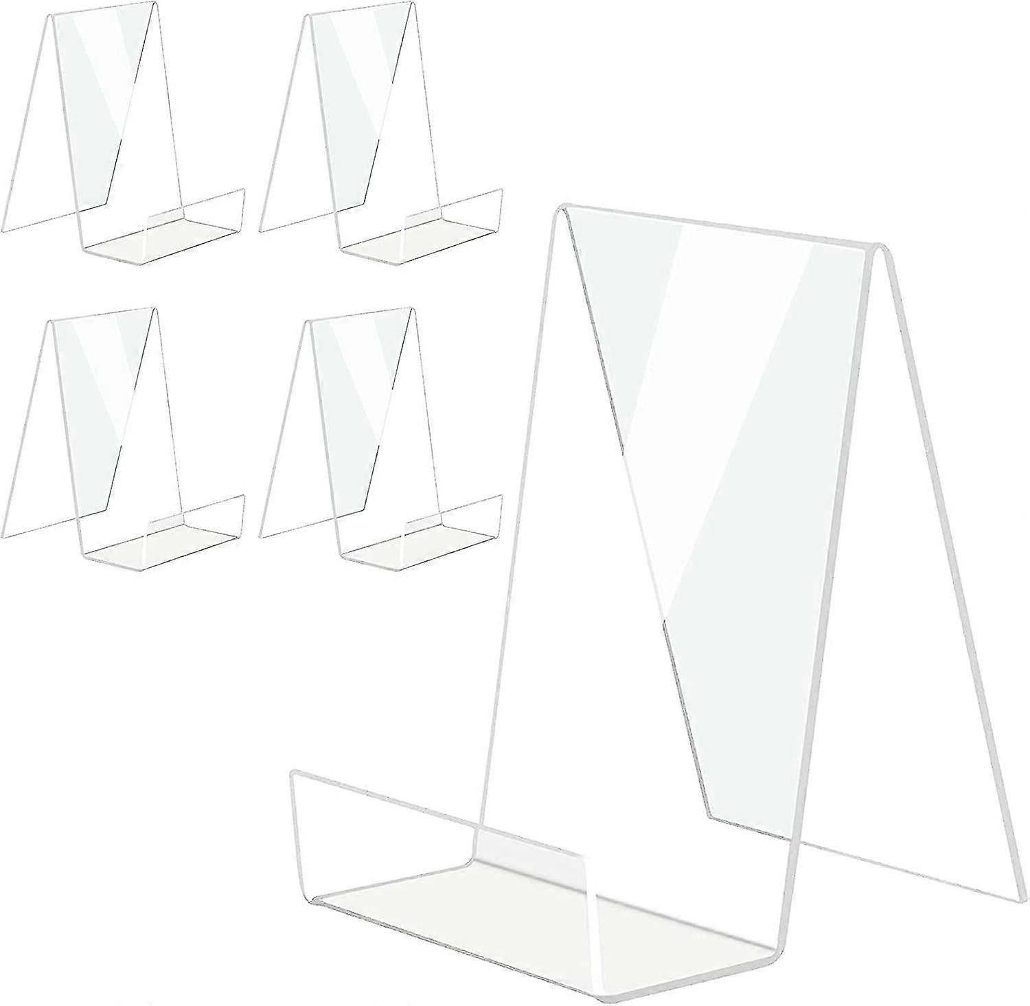 Acrylic Book Stand With Ledge 5 Pcs, Clear Acrylic Display Easel, Clear Tablet Holder For Displaying Pictures, Books, Music Sheets, Notebooks, Artwork
