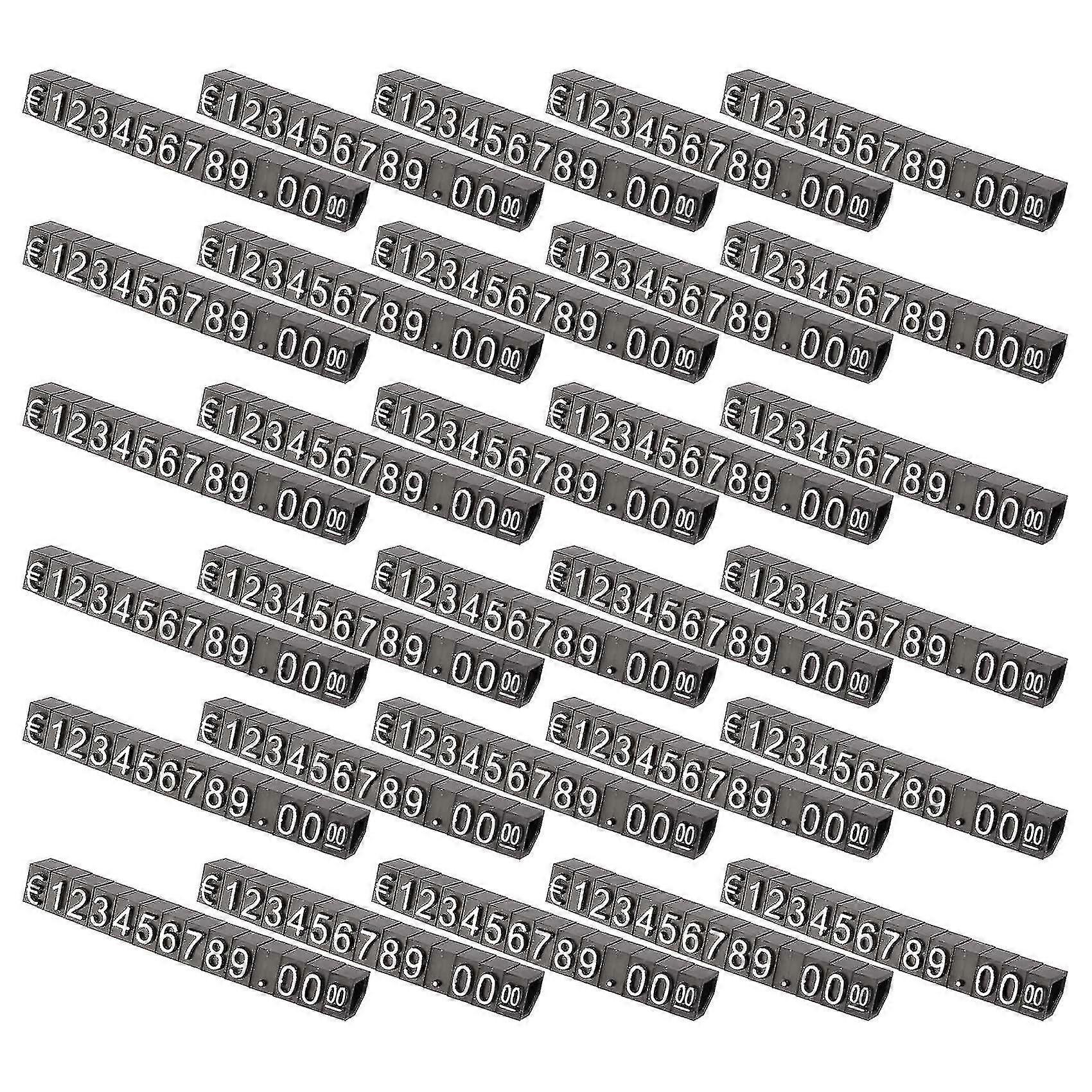 30sets Plastic Cubes Price Display Tags Adjustable Number Stand Frame Label Shop