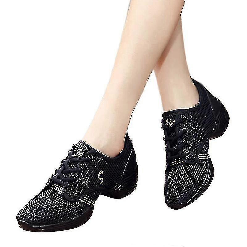 Kvinner snører opp jazzsko lett moderne dansesko Split Sole Dance Sneaker